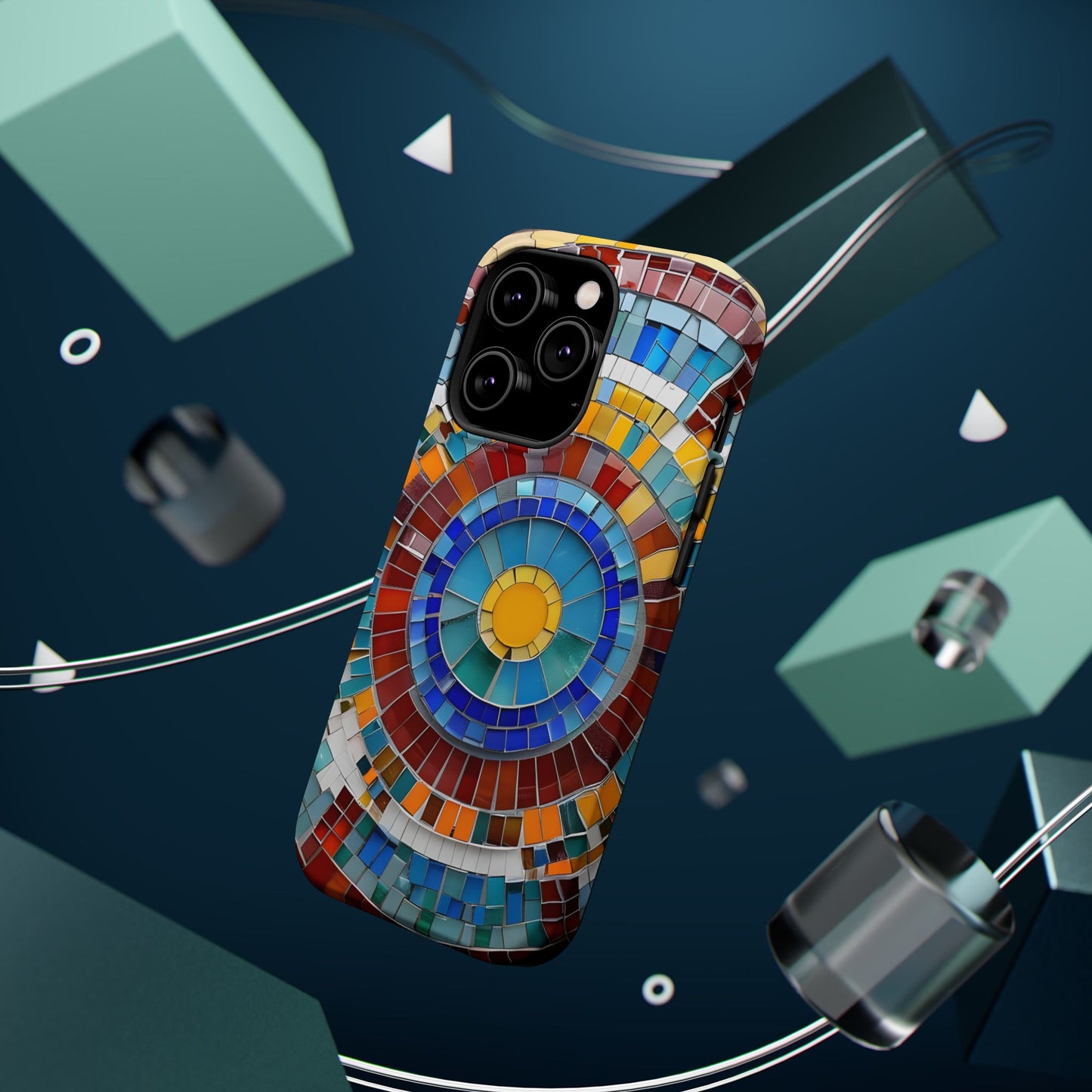 Vibrant Mosaic  iPhone Case - Colorful iPhone Cover, Unique Phone Accessory, MegSafe iPhone cover
