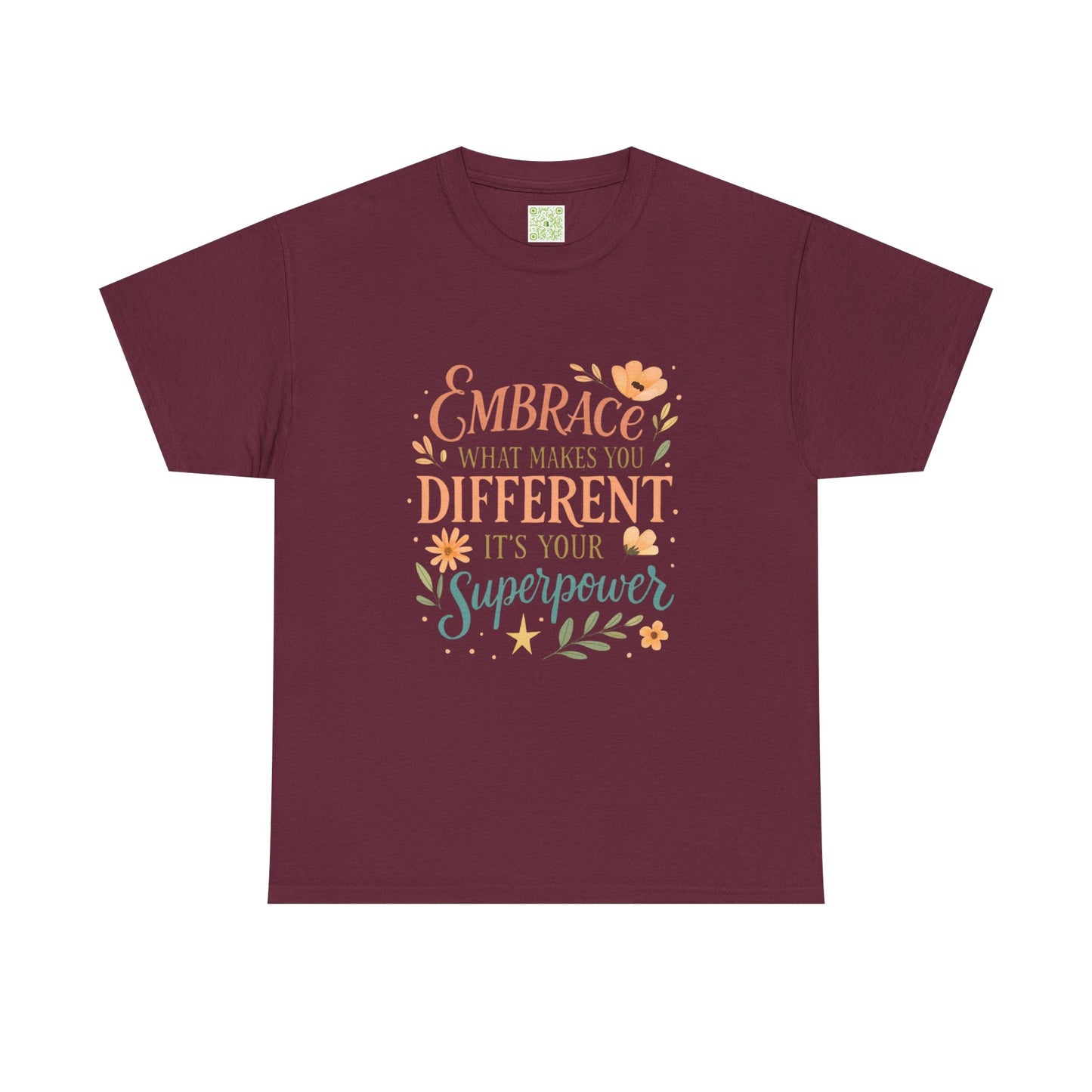 Type 4 Embrace What Makes you Different its your Superpower Tee, Unisex Cotton Shirt for Self-Expression, Gift for Kids, Unique Style Tee