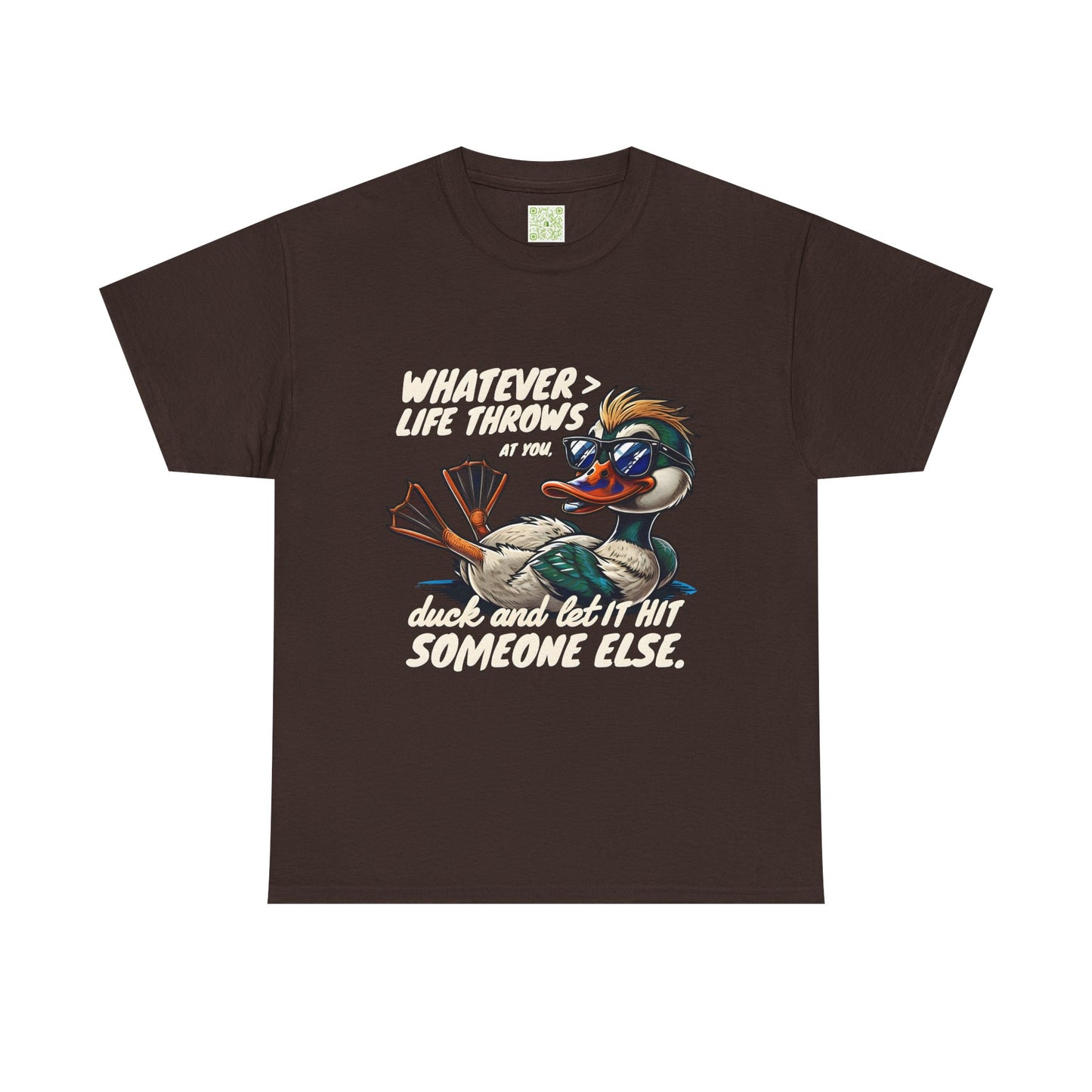 Funny Duck Quote T-Shirt, Unisex Heavy Cotton Tee, Quack Up Through Lifes Challenges