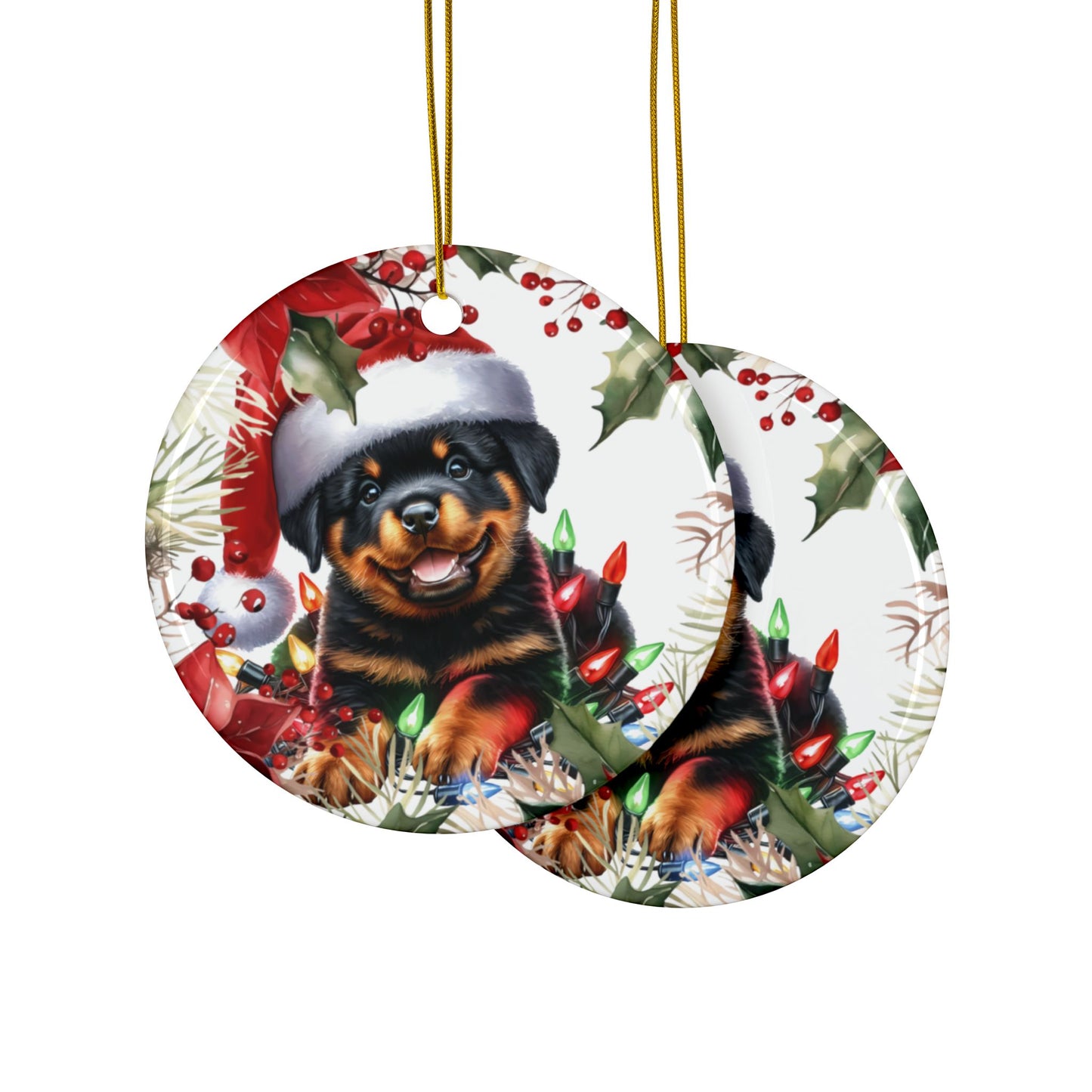 Rottweiler Holiday Ornament, Rottweiler Owner Gift, Christmas Ornament, Custom Dog Ornament, Rottie Decoration