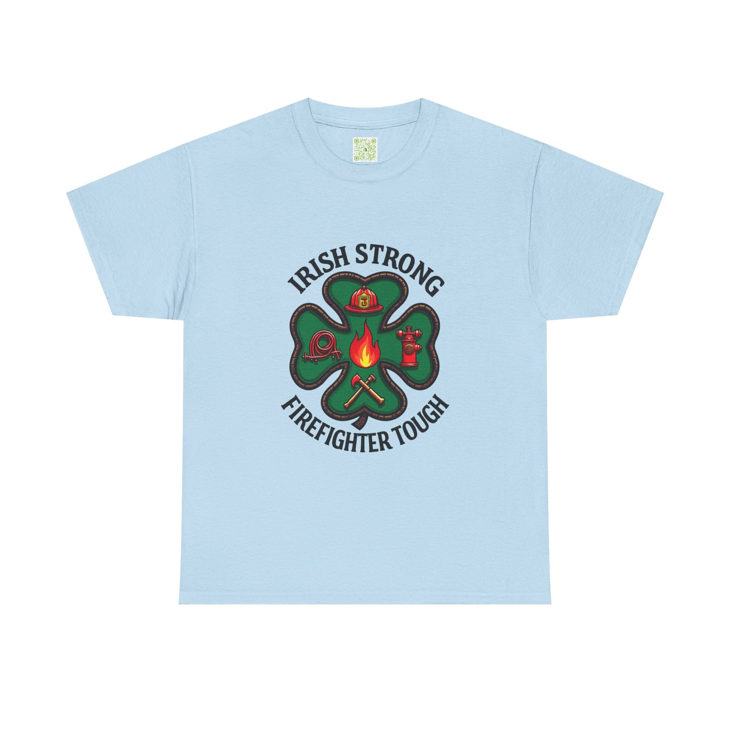 Irish Strong Firefighter Tough Unisex Heavy Cotton Tee, St. Patrick's Day Gift, Firefighter Apparel, Irish Pride Shirt, Unisex Tee