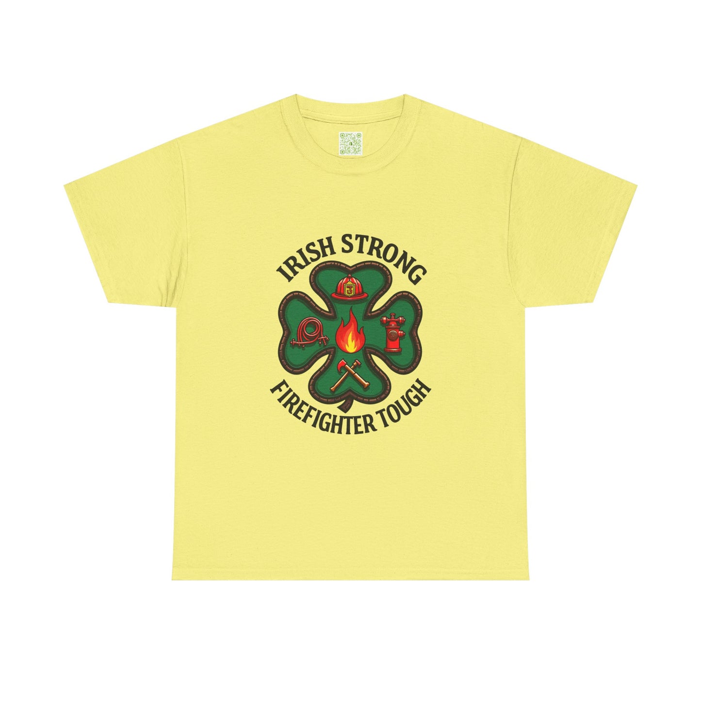 Irish Strong Firefighter Tough Unisex Heavy Cotton Tee, St. Patrick's Day Gift, Firefighter Apparel, Irish Pride Shirt, Unisex Tee