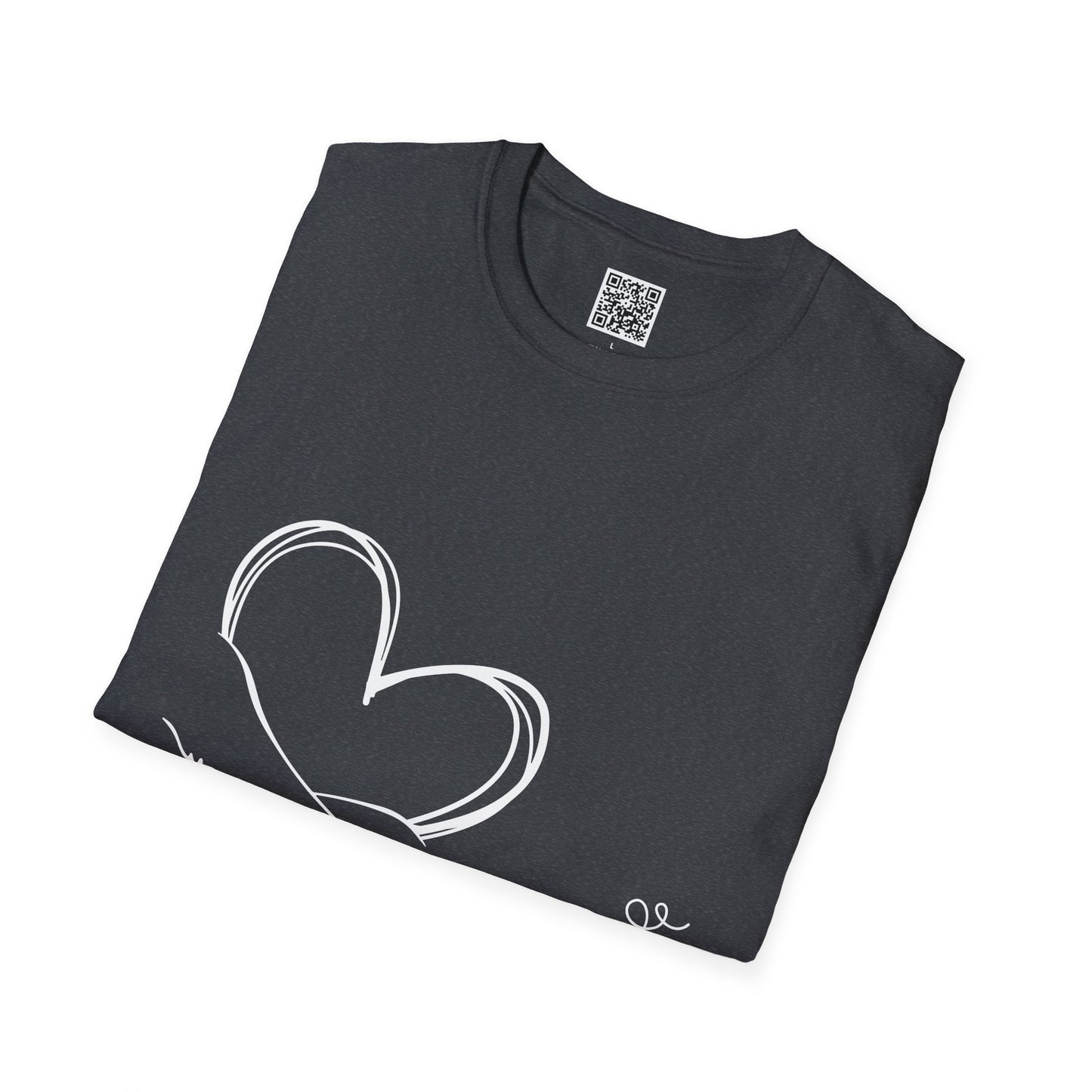 Paw in Hand Love Unisex Softstyle T-Shirt - Hand-Drawn Love Design