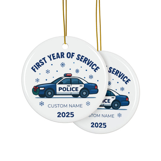 Police First Year of Service Ornament, Police Academy, Police Officer Gift, First Responder Gift, Thin Blue Line