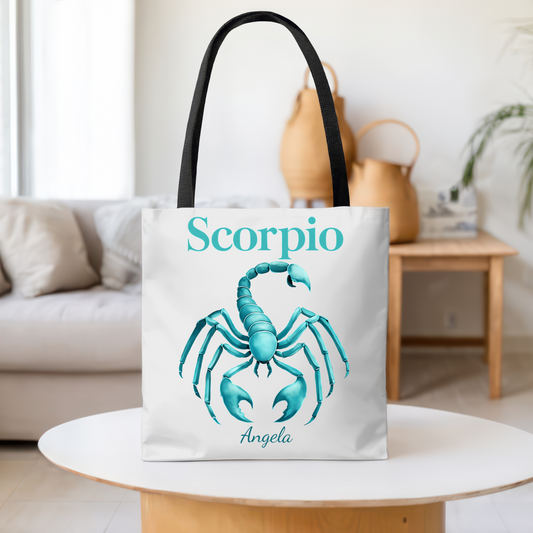 Scorpio Zodiac Personalized Tote Bag, Custom Scorpio Gift, Astrology Tote, Birth Month Gift, Scorpio Sign Present