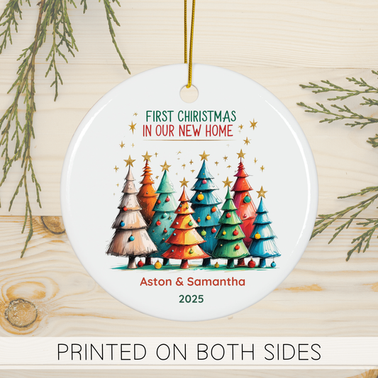 New Home Ornament, Personalized First Christmas Keepsake, Realtor Closing Gift, Our First House Holiday Decoration 2025