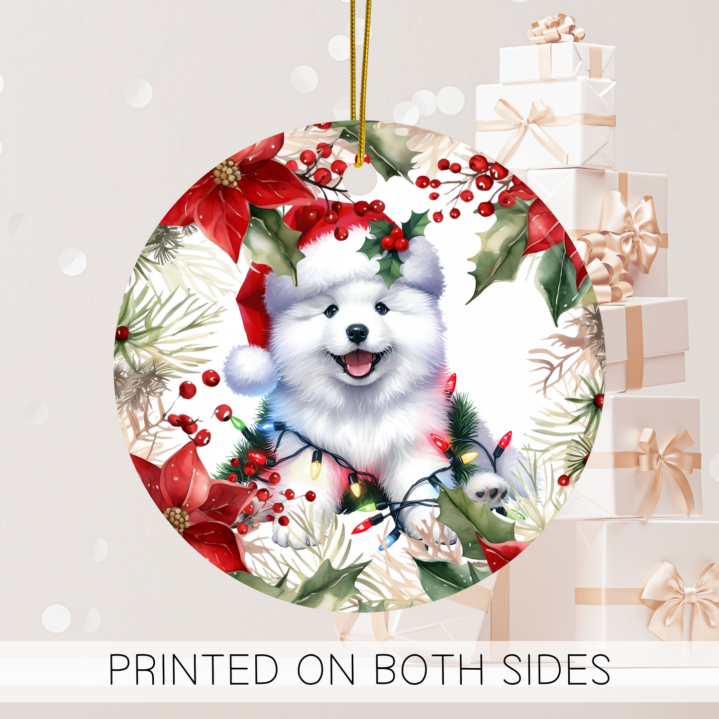 American Eskimo puppy Christmas ornament,Pet Lover Gift