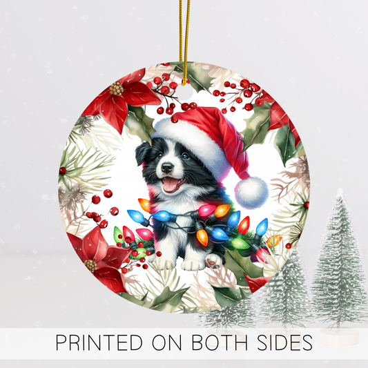 Border Collie Holiday Ornaments, Border Collie Christmas Decor, Collie Farm Dogs Gifts, Herding Dog Ornament