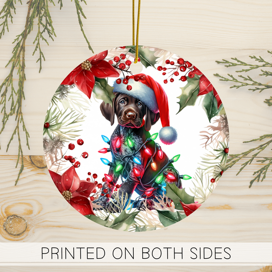 German Shorthair Pointer Holiday Ornament, Dog Ornament, Dog Dad Gift, Christmas Gift Him, Dog Mom Gift