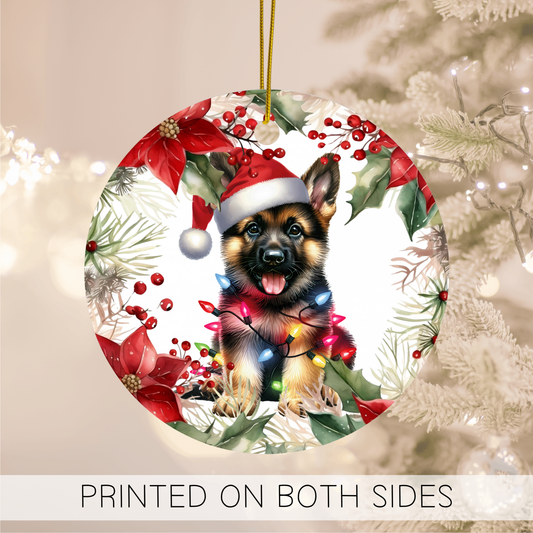German Shepherd Holiday Ornament, German Shepherd Mom Gift, Dog Ornament, Gifts for Dog Lovers, Dog Memorial Gift