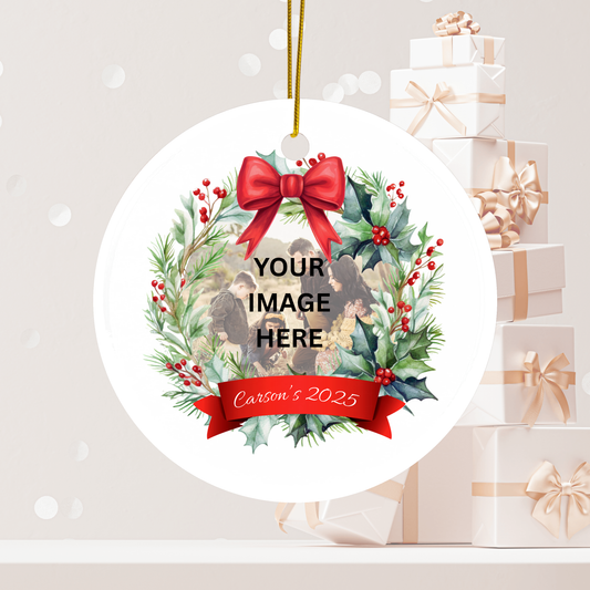 Personalized Photo Ornament, Picture Ornament, Our First Christmas, In Memory Ornament, Newborn Ornament, Custom Ornament