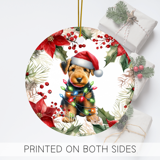 Airedale Terrier Holiday Ornament, Airdale Gift, Pet Lover Gift