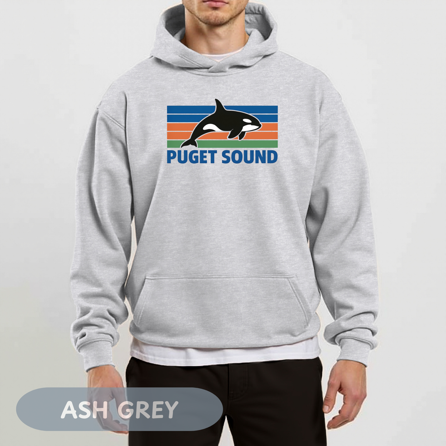 Vintage Puget Sound Orca Hoodie, Orca Shirts, Whale Sweatshirt, Respect The Locals, Whale Gifts, Whale Watching Shirt