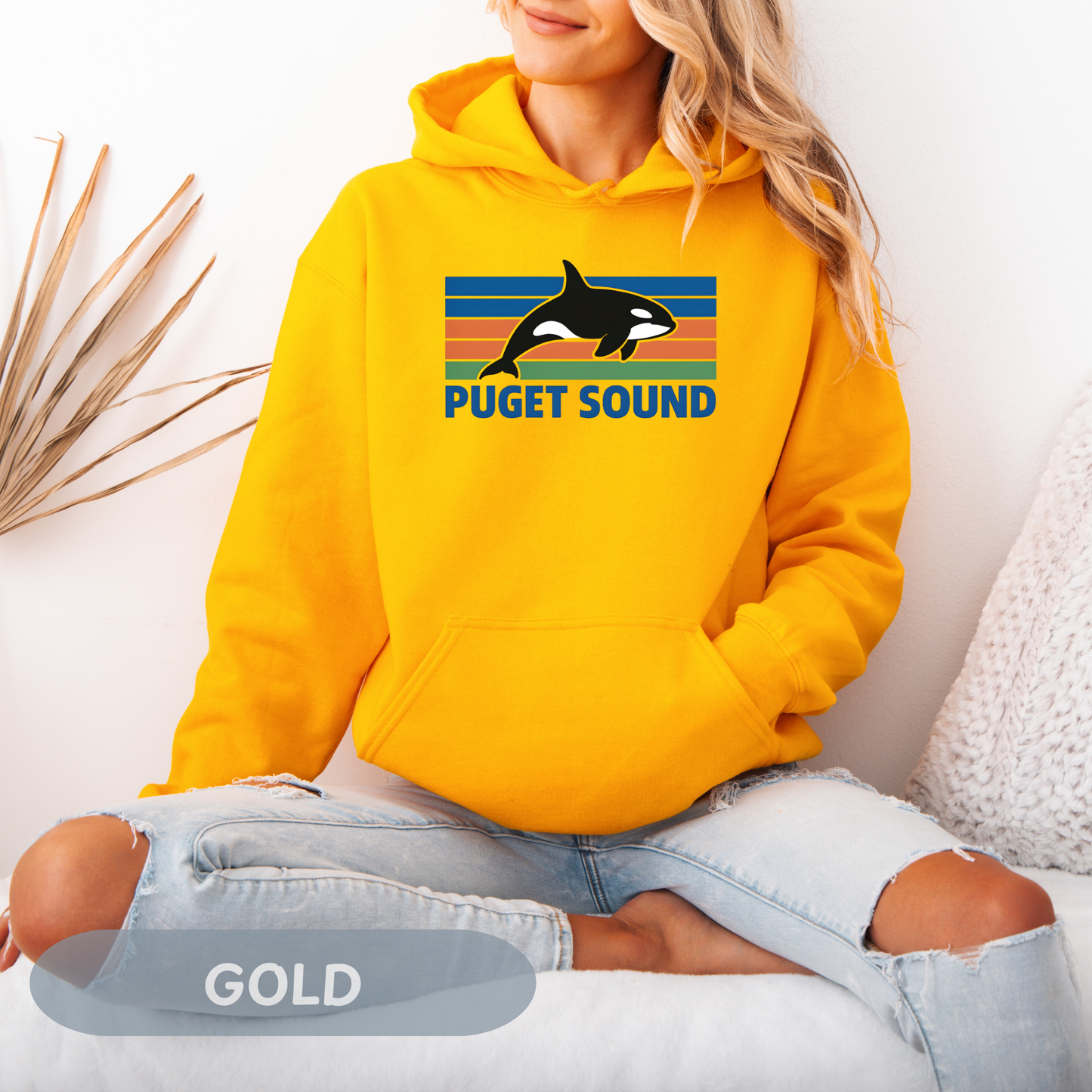 Vintage Puget Sound Orca Hoodie, Orca Shirts, Whale Sweatshirt, Respect The Locals, Whale Gifts, Whale Watching Shirt