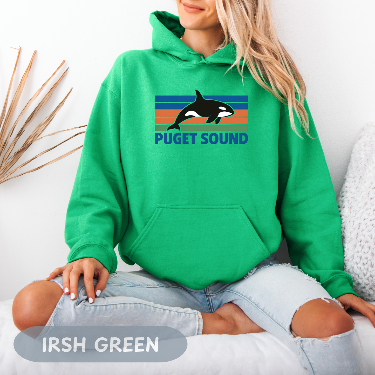 Vintage Puget Sound Orca Hoodie, Orca Shirts, Whale Sweatshirt, Respect The Locals, Whale Gifts, Whale Watching Shirt