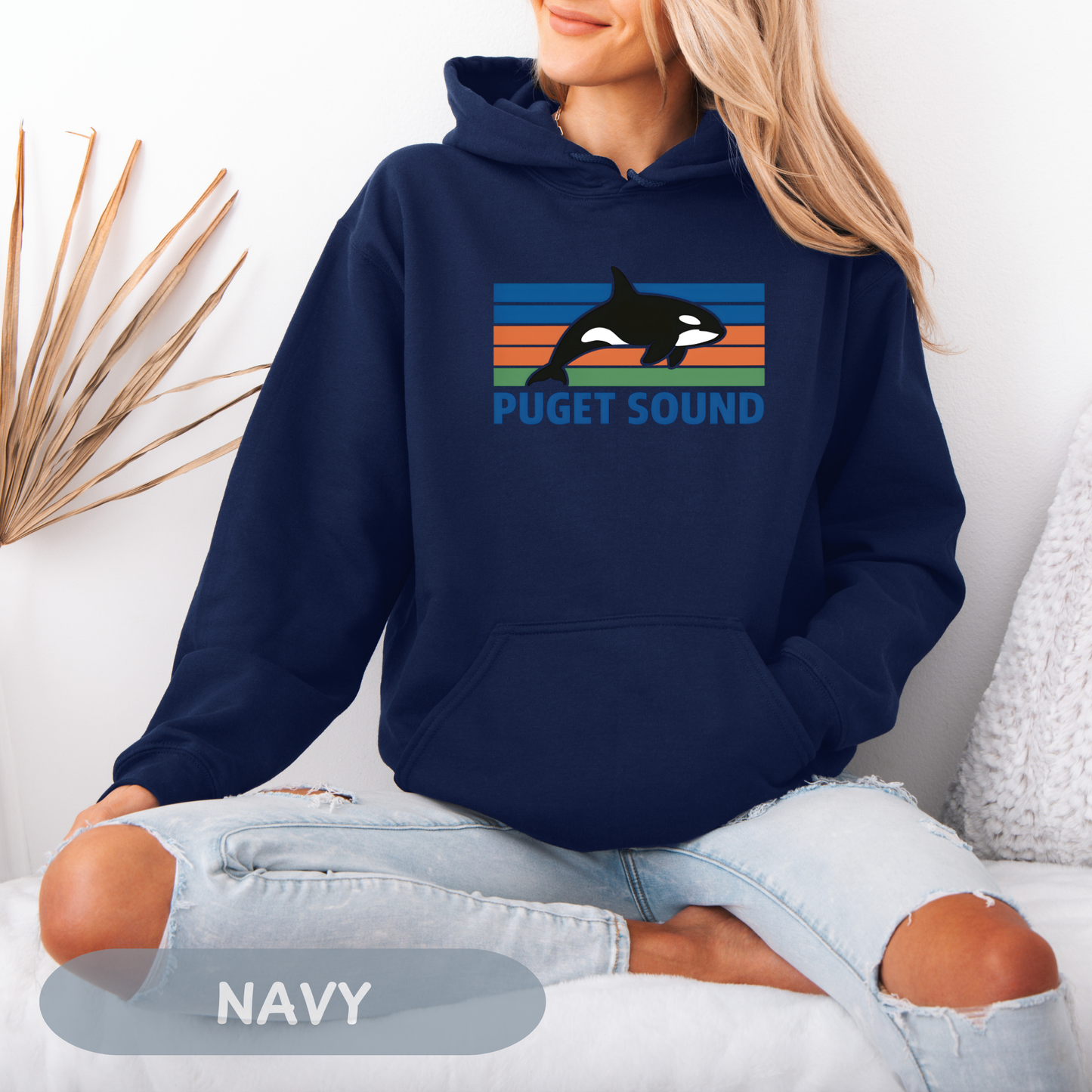 Vintage Puget Sound Orca Hoodie, Orca Shirts, Whale Sweatshirt, Respect The Locals, Whale Gifts, Whale Watching Shirt