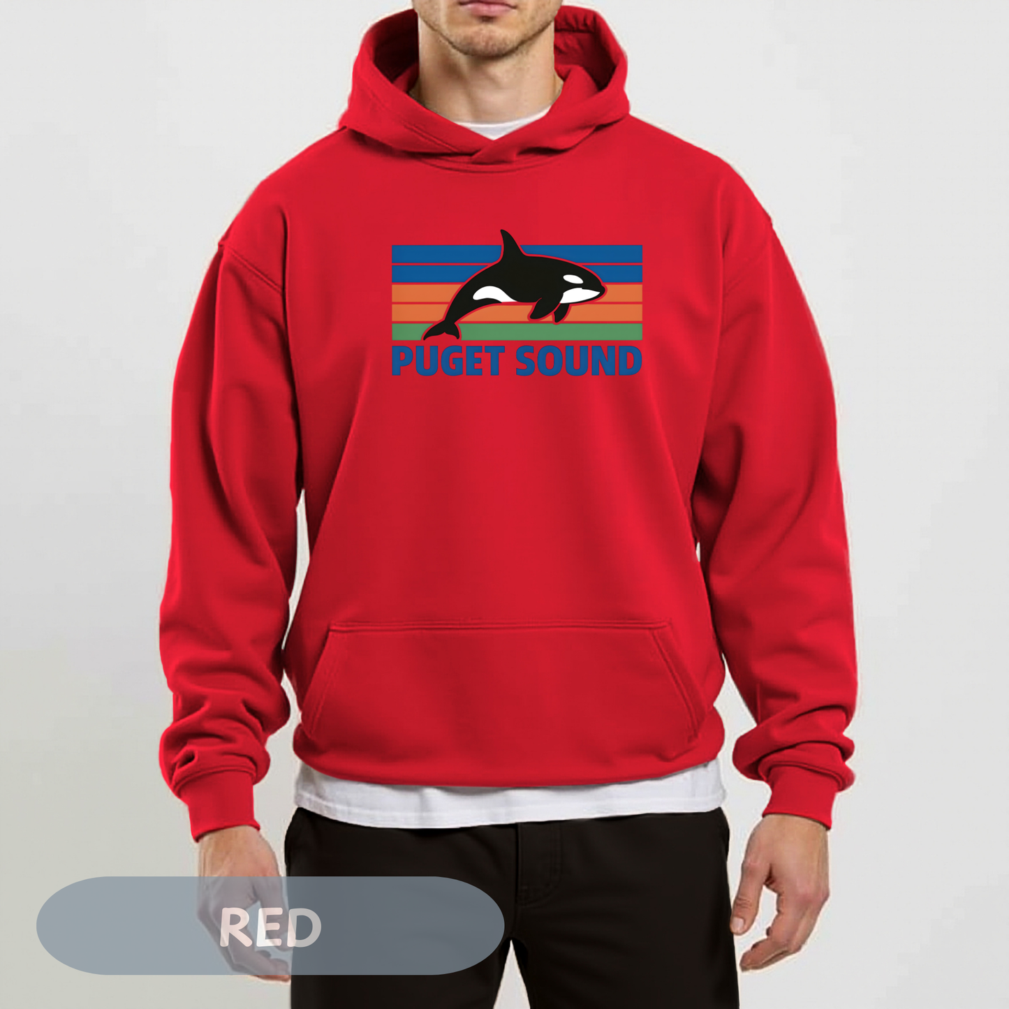 Vintage Puget Sound Orca Hoodie, Orca Shirts, Whale Sweatshirt, Respect The Locals, Whale Gifts, Whale Watching Shirt