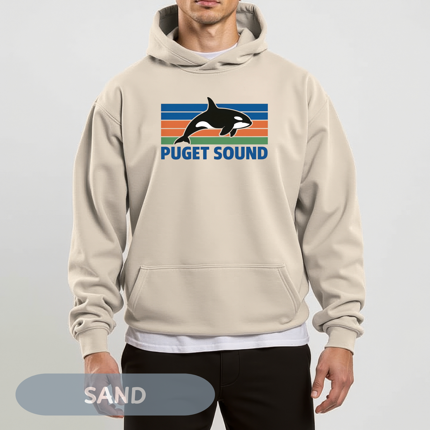 Vintage Puget Sound Orca Hoodie, Orca Shirts, Whale Sweatshirt, Respect The Locals, Whale Gifts, Whale Watching Shirt