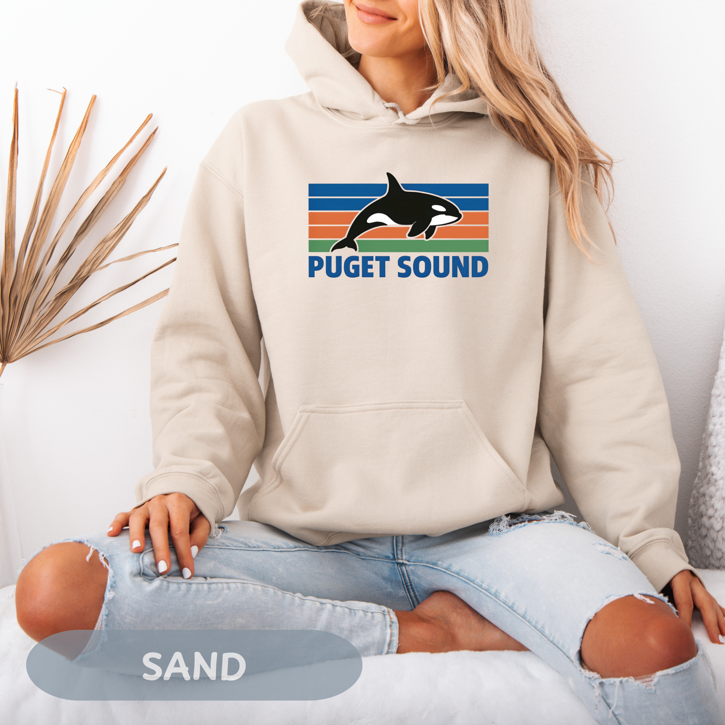 Vintage Puget Sound Orca Hoodie, Orca Shirts, Whale Sweatshirt, Respect The Locals, Whale Gifts, Whale Watching Shirt
