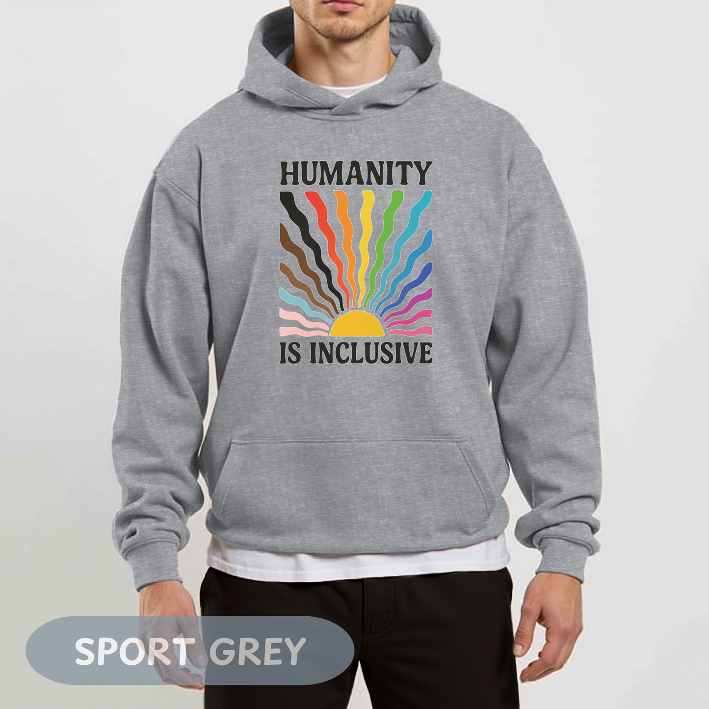 Pride Month Hoodie, Humanity is Inclusive, Pridemonth, Bi Pride Hoodie, Queer Hoodie, LGBT Pride Outfit, Gay Rights Hoodie, Gay awareness