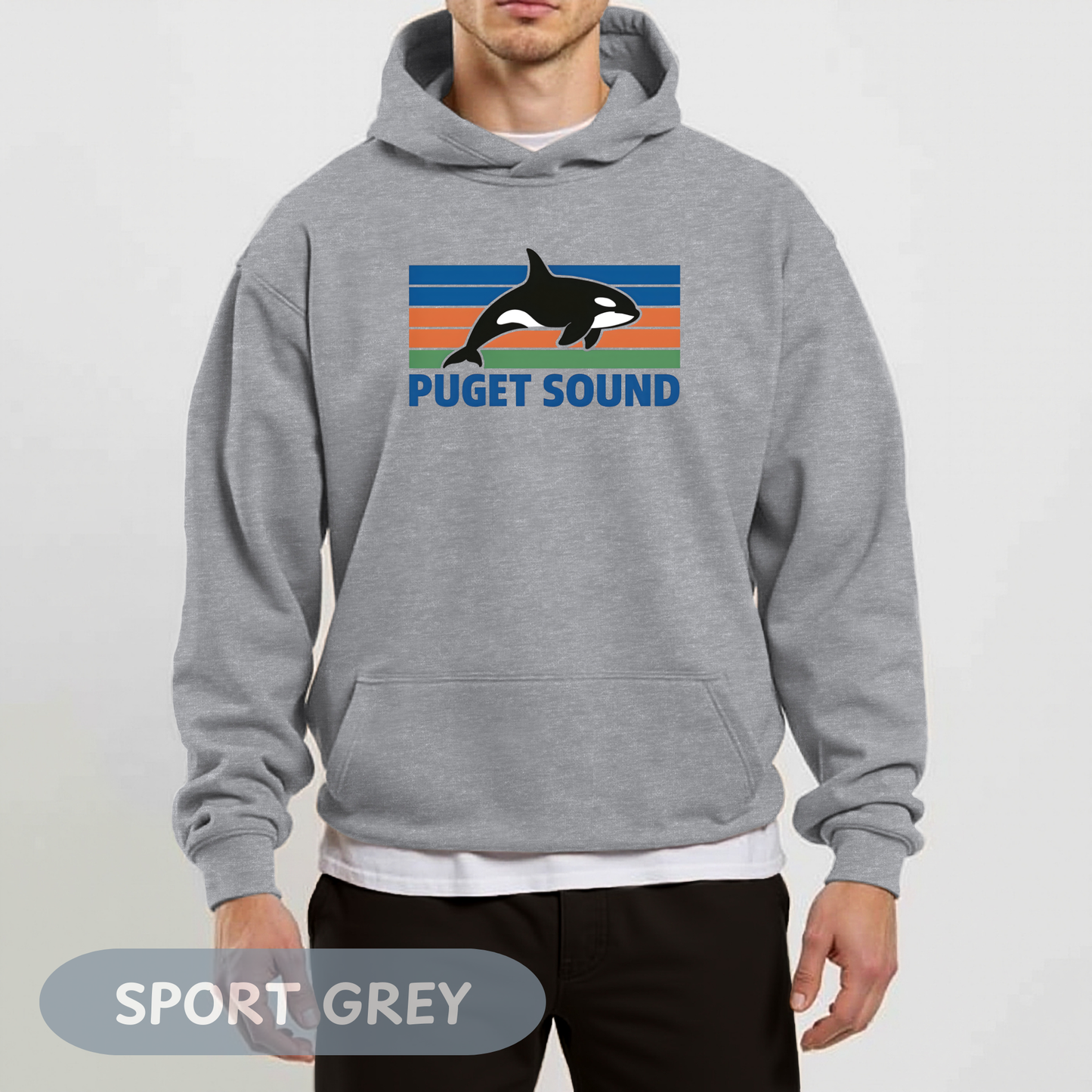 Vintage Puget Sound Orca Hoodie, Orca Shirts, Whale Sweatshirt, Respect The Locals, Whale Gifts, Whale Watching Shirt
