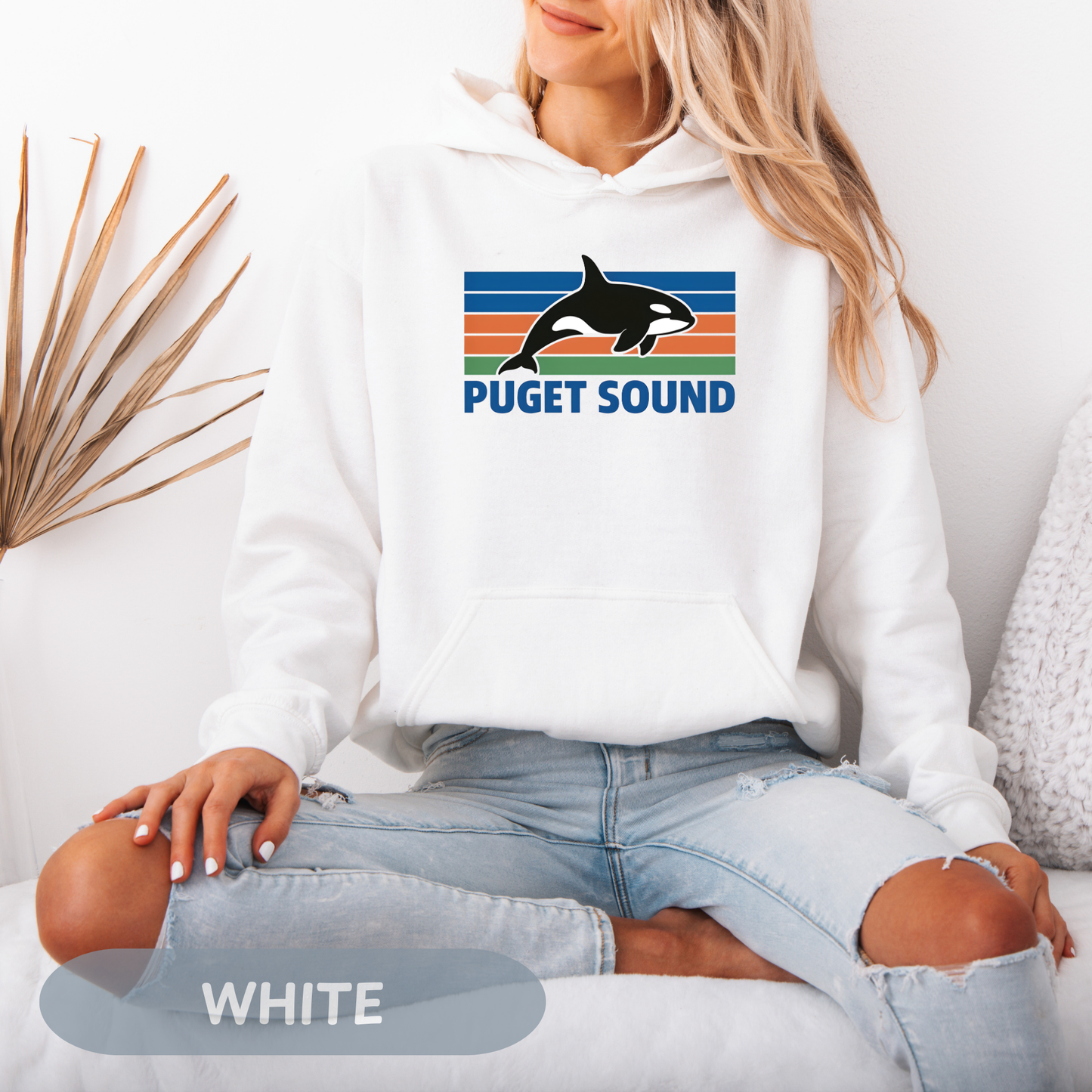 Vintage Puget Sound Orca Hoodie, Orca Shirts, Whale Sweatshirt, Respect The Locals, Whale Gifts, Whale Watching Shirt