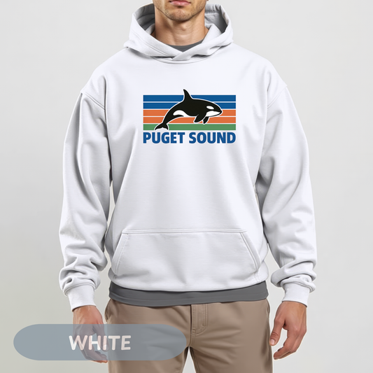 Vintage Puget Sound Orca Hoodie, Orca Shirts, Whale Sweatshirt, Respect The Locals, Whale Gifts, Whale Watching Shirt
