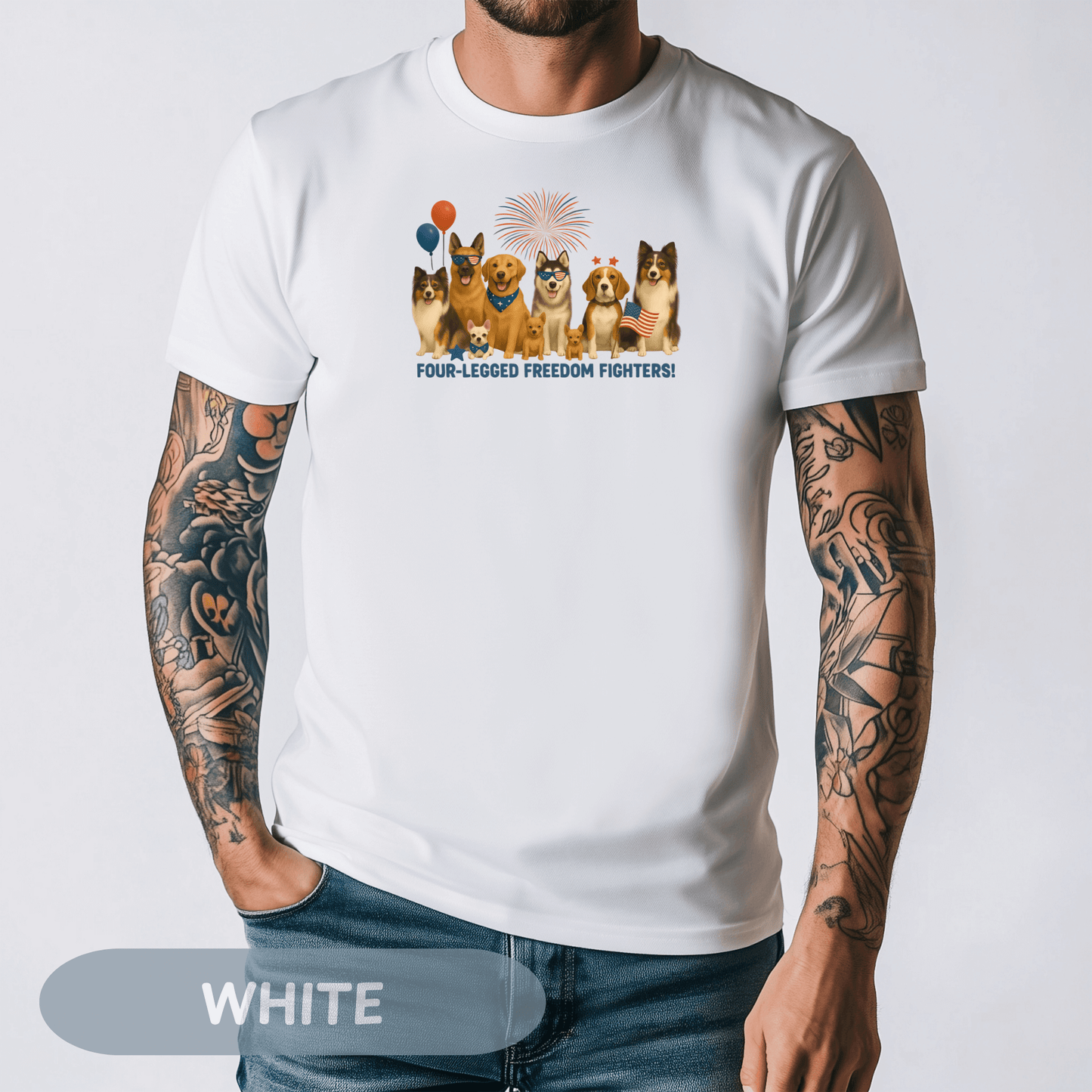 Patriotic Dog Lover Tee, USA Dogs Shirt, Fourth of July Shirt, Dog Shirt, America T-Shirt, Dog Lover, Patriotic Dog Shirt