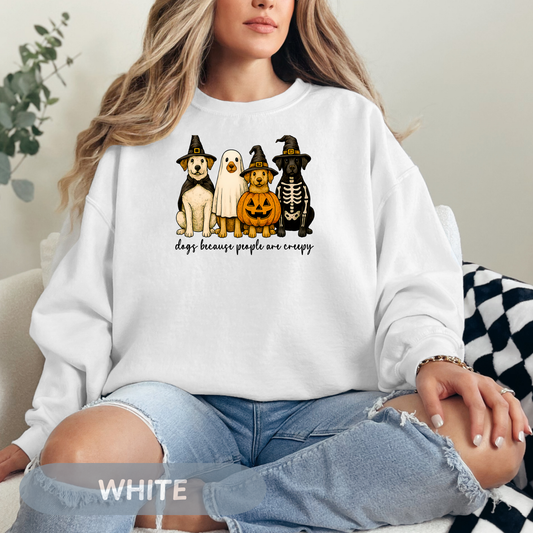 Halloween Dog Lovers Sweatshirt, Ghost and Pumpkin Graphic, Unisex Autumn Shirt, Creepy Pet Gift, Gift for Her