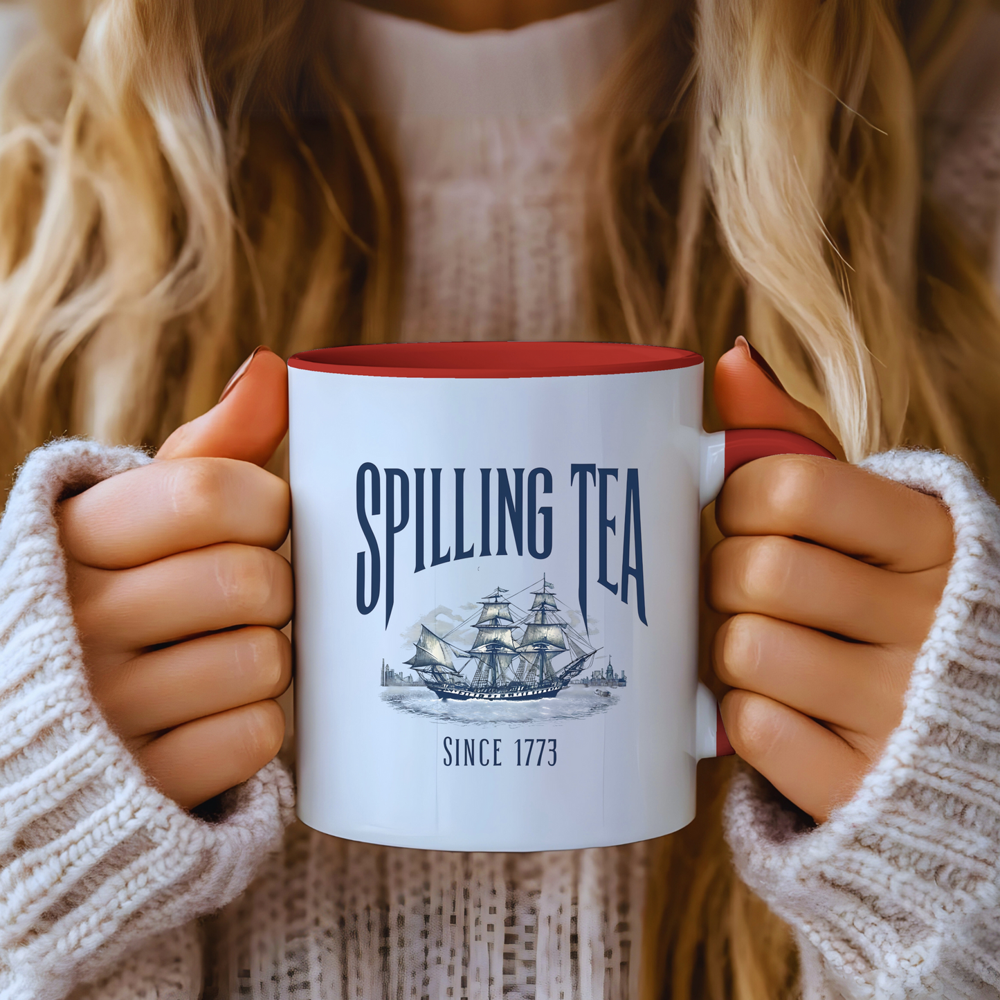 Spilling Tea Since 1773 Coffee Mug, Patriotic Coffee Mug, Funny Patriot Gift, American Freedom, Memorial Day